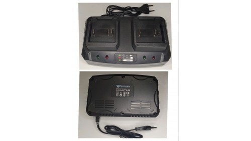 Пристрій зарядний EFFORT для акумуляторів літій-іон 20 В 2.0 + 2.0 А два темінала зарядки